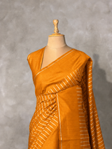 Mustard yellow semi tusser silk saree - PBRSS2D