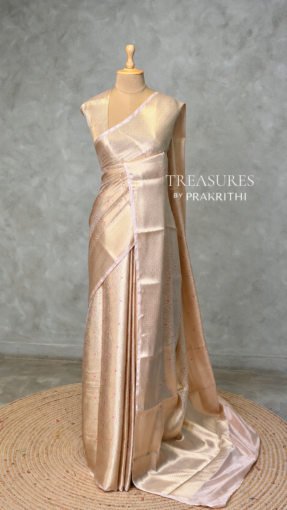 Light gold Brocade banarasi saree -MPSB51DE