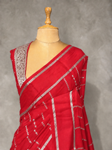 Red soft Gajji silk saree- PBRNAK5F