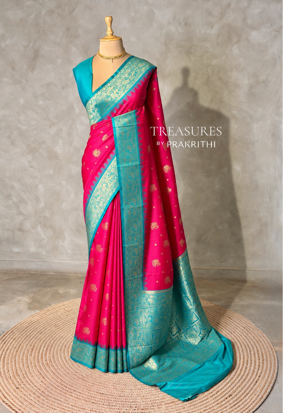 Rani Pink silk Saree - PBRKIV5