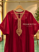 Maroon organza Antifit outfit-PBRANTI6