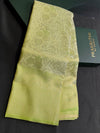 Pastal parrot green Soft satin brocade Silk Saree - PBRMJ8C