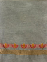 Sandal Chanderi silk cotton Jamdani woven saree- PBRJ19