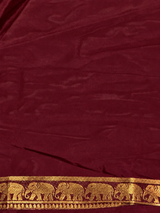 Maroon mysore crepe Silk Saree - PBRMJ1L