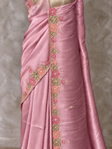 Mauve Pink soft tissue silk Designer saree- PBRCK6C