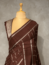 Coffee Brown soft Gajji silk saree- PBRNAK5C