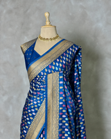 Blue Satin silk Saree - PBRKIV6E