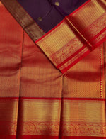Deep Purple and Red kanchipuram silk saree- PSSR205