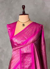 Onion Pink and Magenta Silk saree - PBRZU3D