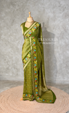 Olive Green Banarasi crape silk saree - PBRNAK3H