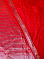 Red Semi katan Banarasi silksaree - PSB07a
