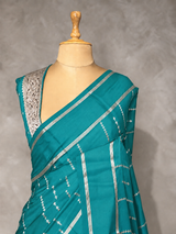 Aqua Blue soft Gajji silk saree- PBRNAK5D
