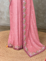 Pink Organza Designer saree- PBRCK7C