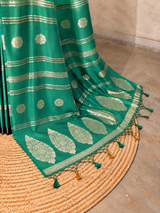 Aqua Green Banarasi Satin silk Saree - PBRMM6B
