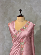 Mauve Pink soft tissue silk Designer saree- PBRCK6C