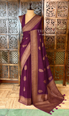 Deep wine Premium Tusser Silk Saree - PBRATH5B