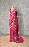 Rani pink Banarasi crape silk saree - PBRNAK3I