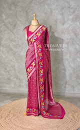 Rani pink Banarasi crape silk saree - PBRNAK3I