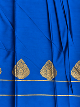 Blue crape silk saree - PBRNAK2G