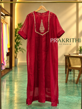Maroon organza Antifit outfit-PBRANTI4