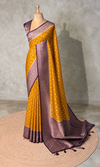 Yellow and Purple Dola silk saree- PBRSB2C