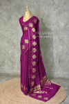 Purple crape silk saree - PBRNAK2C