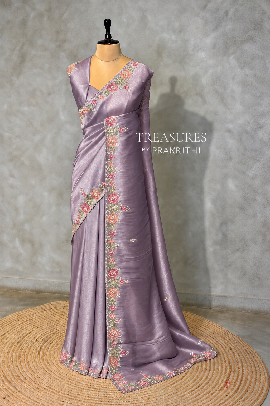 Lavender soft tissue silk Designer saree- PBRCK6D
