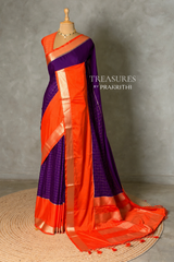 Purple and orange Crepe silk saree- PBRSB4I