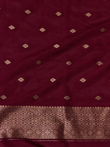 Maroon Banarasi crape silk saree - PBRNAK3D