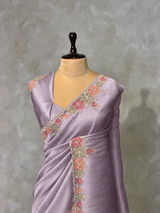 Lavender soft tissue silk Designer saree- PBRCK6D