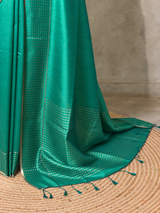 Teal Green semi tusser silk saree - PBRSS3D