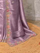 Lavender soft tissue silk Designer saree- PBRCK6D