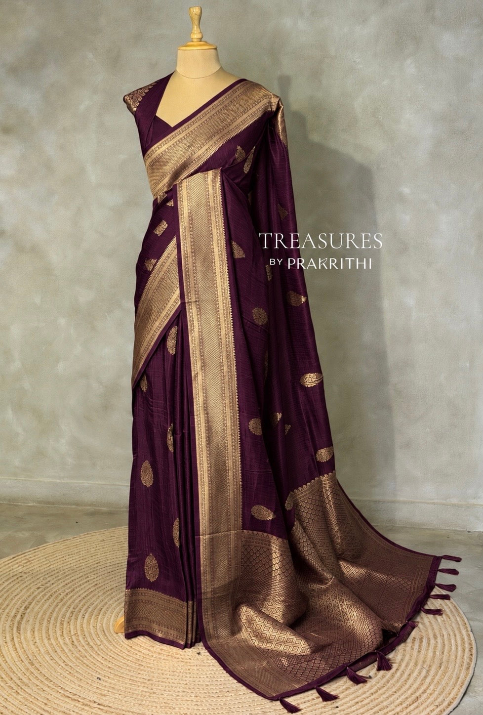Deep wine Viscose Silk Saree - PBRATH5D