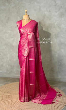 Rani pink Brocade banarasi saree -MPSB50B
