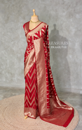 Red Banarasi Georgette fabric saree- PBRVAR1