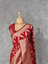 Red Banarasi Georgette fabric saree- PBRVAR1
