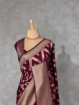 Deep Wine Georgette fabric saree- PBRVAR1A