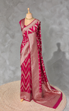 Dark Pink Banarasi Georgette fabric saree- PBRVAR1B