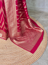 Dark Pink Banarasi Georgette fabric saree- PBRVAR1B