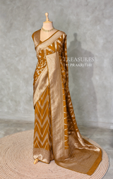 Mustard yellow Georgette fabric saree- PBRVAR1H