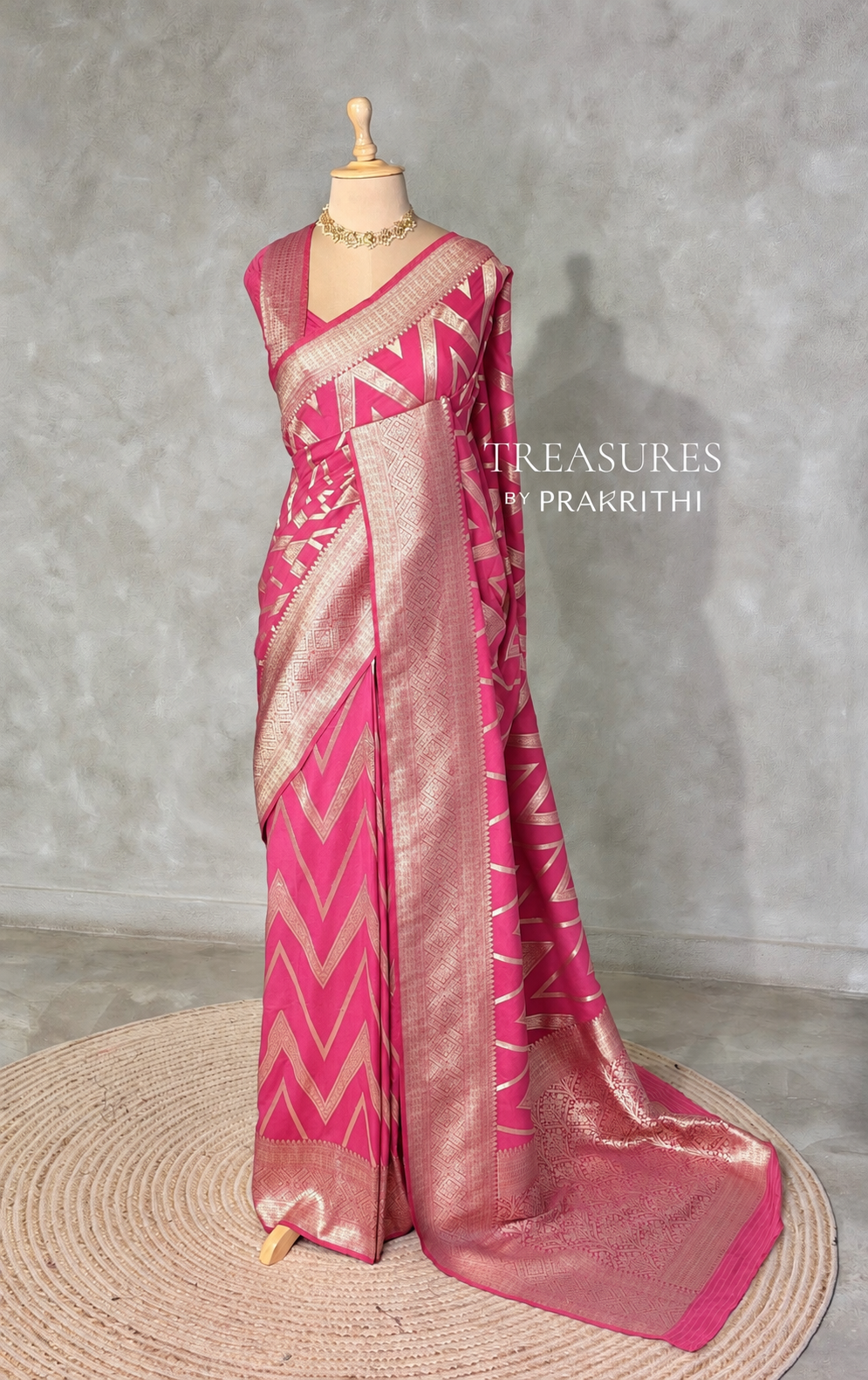 Pink Georgette fabric saree  - PBRVAR1J