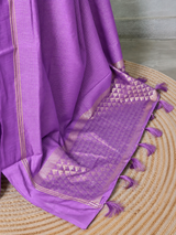 Lavender Chanderi silk cotton saree- PBRNAK4D