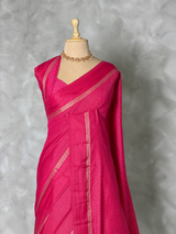 Rani Pink Chanderi silk cotton saree- PBRNAK4E