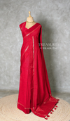 Dark Red Chanderi silk cotton saree- PBRNAK4F