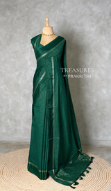 Dark Green Chanderi silk cotton saree- PBRNAK4G