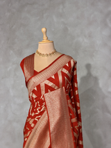 Rust Orange Georgette fabric saree- PBRVAR1K