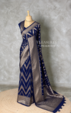 Navy Blue Georgette fabric saree- PBRVAR1G