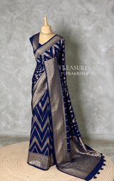 Navy Blue Georgette fabric saree- PBRVAR1G