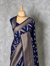 Navy Blue Georgette fabric saree- PBRVAR1G
