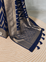Navy Blue Georgette fabric saree- PBRVAR1G